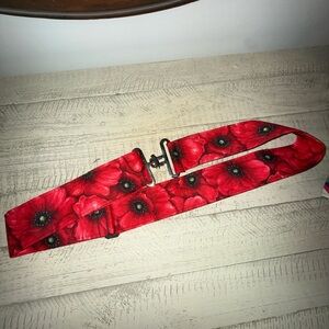 Floral Red Women's Belt